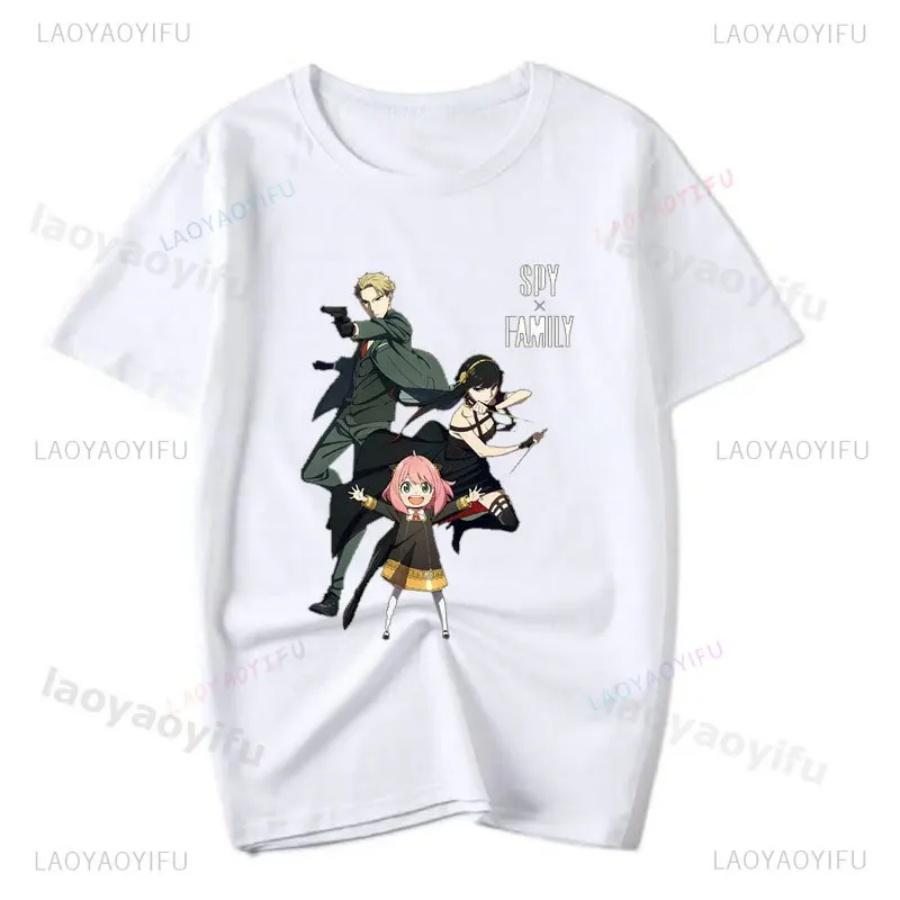 Unisex T-shirt Japanese Spy X Family T-shirt Girls Clothing Kawaii Cartoon Anime Tops Anya and Bond Tee-shirt Harajuku Boys Graphic Tee