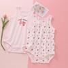 Baby Koi Baby Clothes Camisole Girls Set Romper Underwear Material Coverall Pink Set 4 Rabbit Pattern 100cm Three-Piece All-Year