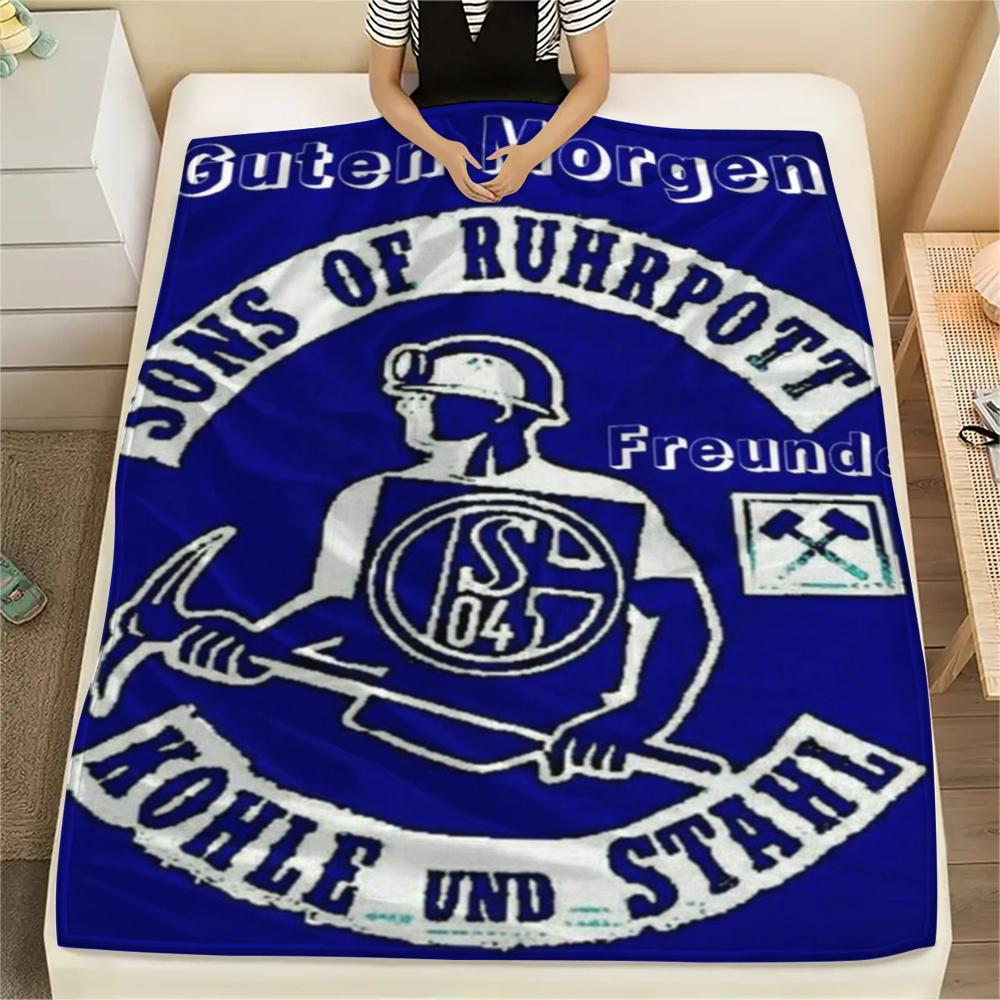 1pc FC Schalke 04 Print Flannel Blanket, High quality Comfortable for All Seasons, Home Decor, Warmth and Comfort, Perfect for Christmas Gifts49