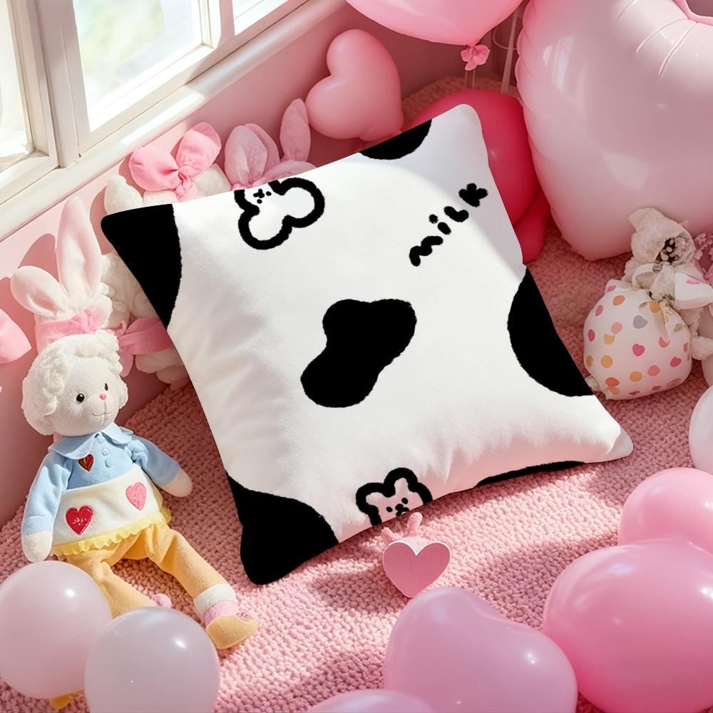 Advanced Black White Pillow Case Soft Plush Fabric DoubleSided Printed Cushion Cover Warm Winter Sofa Pillow Case