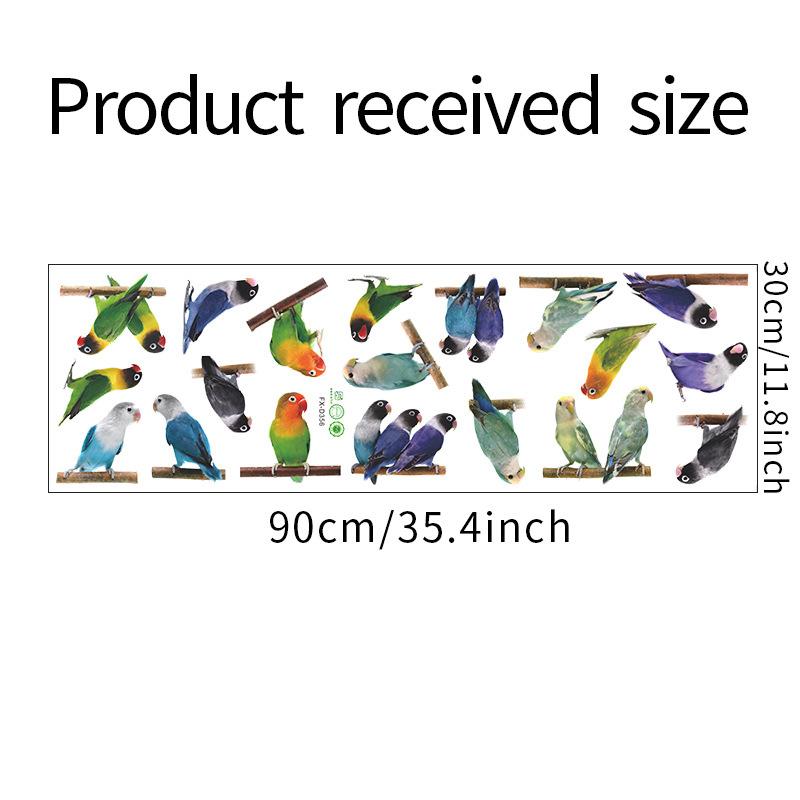 Cartoon Papegaaien Zwerm Muursticker Zelfklevend Verwijderbaar voor Kinderkamer Woonkamer Huisdecoratie