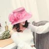 1Pc Women Organza Mesh Hat Ruffles Wide Brim Summer Bridal Sun Hat French Europe And America Exquisite Party Cap Beach Cap