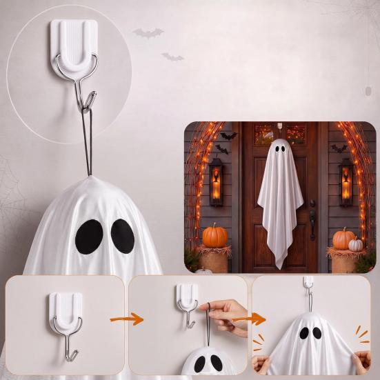 Outdoor Halloween Decorations Hanging Ghost Decoration, Large Spooky with Hook Entrance Ornaments for Tree, Front Yard, Patio, Lawn, Garden,