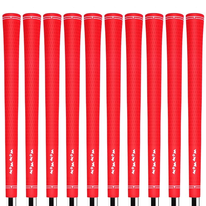 Golf Grips Wood and Iron Grips Set of 8 Grips Replacement No Backline All Weather Performance Rubber Material M58 Solid Color WOW Non-Slip (Red)