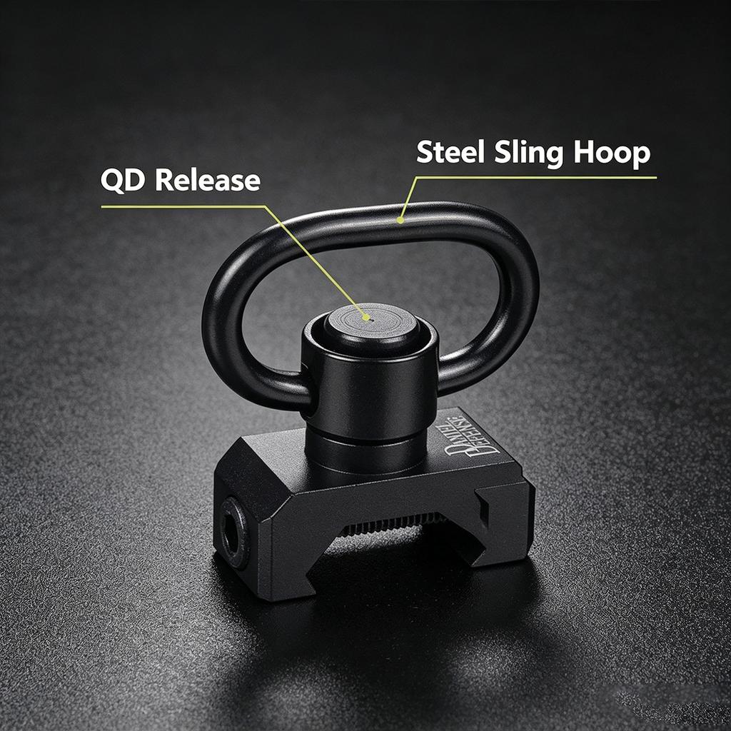 Daniel Defense Strap Buckle DD Sling Mount QD Sling Attachment Mount Quick-Release Buckle 20mm Rail, M4/M16/416 MK18 Accessories