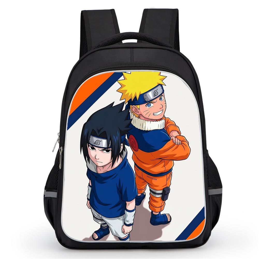 NARUTO Anime Student Backpack, Dual Zipper Pockets, Durable 16-inch Lightweight Design Suitable for Kids Boys & Girls Age 5-11