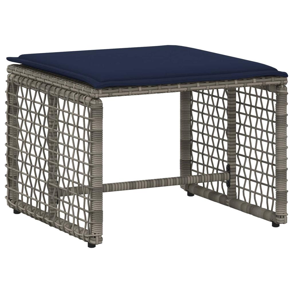 Garden Furniture Set with Cushions 5 pcs Grey and Navy Blue