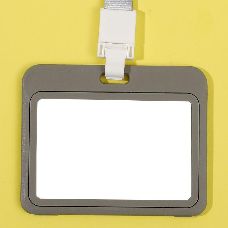 Cute Double Sided Transparent ID Card Holder Waterproof Name Badge Horizontal Id Badge Holder for Work School Clear Plastic