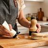 Sponge Cutting Board Wax Applicator With Wooden Base Oil Applicator For Kitchen Maintenances Cutting Board