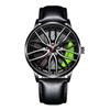 Trendy Men's Sports Car Wheel Hub Design Watch with 3D Racing Elements