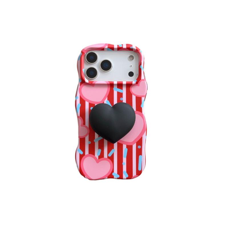 Red Heart Stand Case for iPhone 17 Pro Max & Apple 16, 14/15 Two-in-One