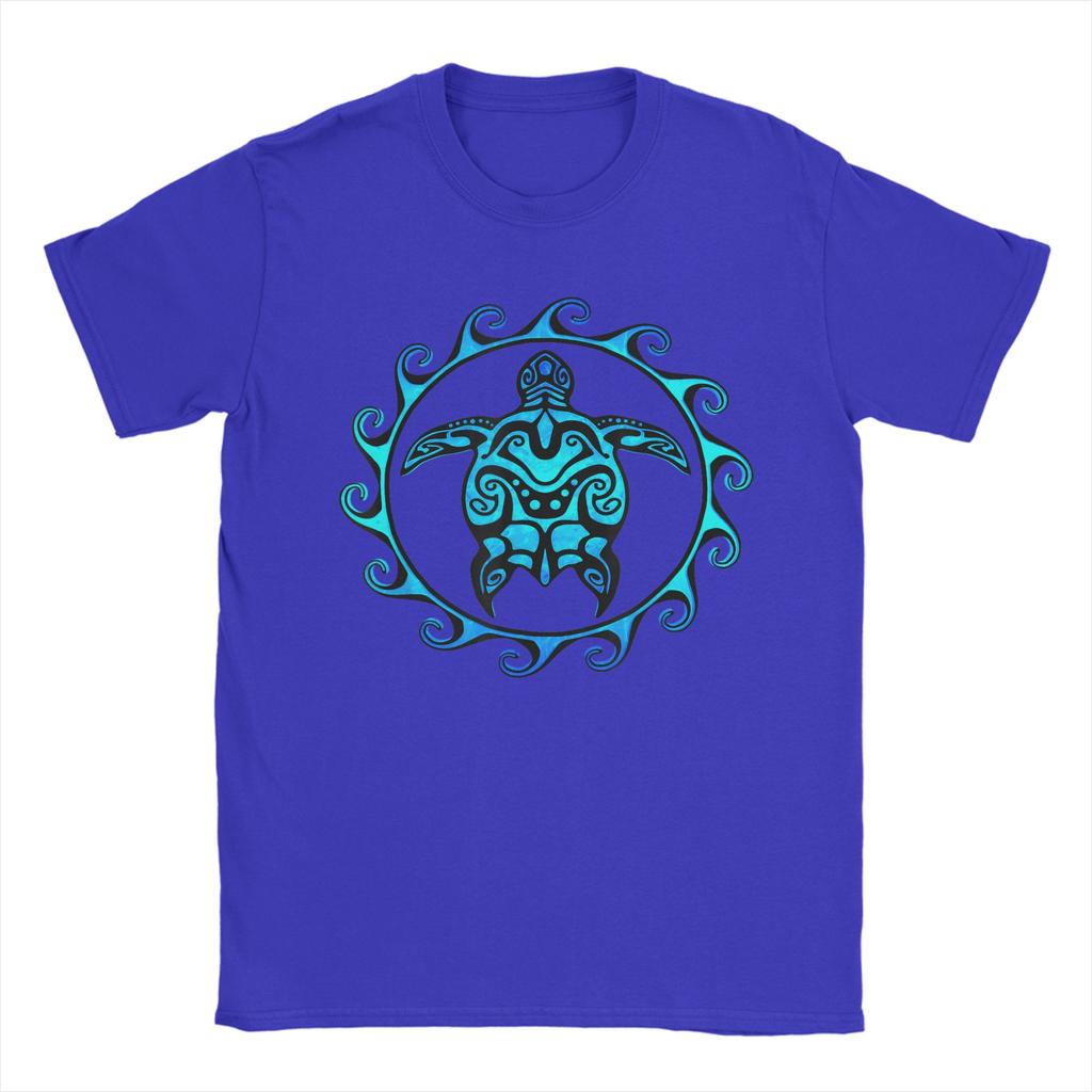 Men's Tribal Hawaiian Maori Sun Sea Turtle Island T Shirts  Top Tees Summer Y2K Funny Short Sleeve T Shirt