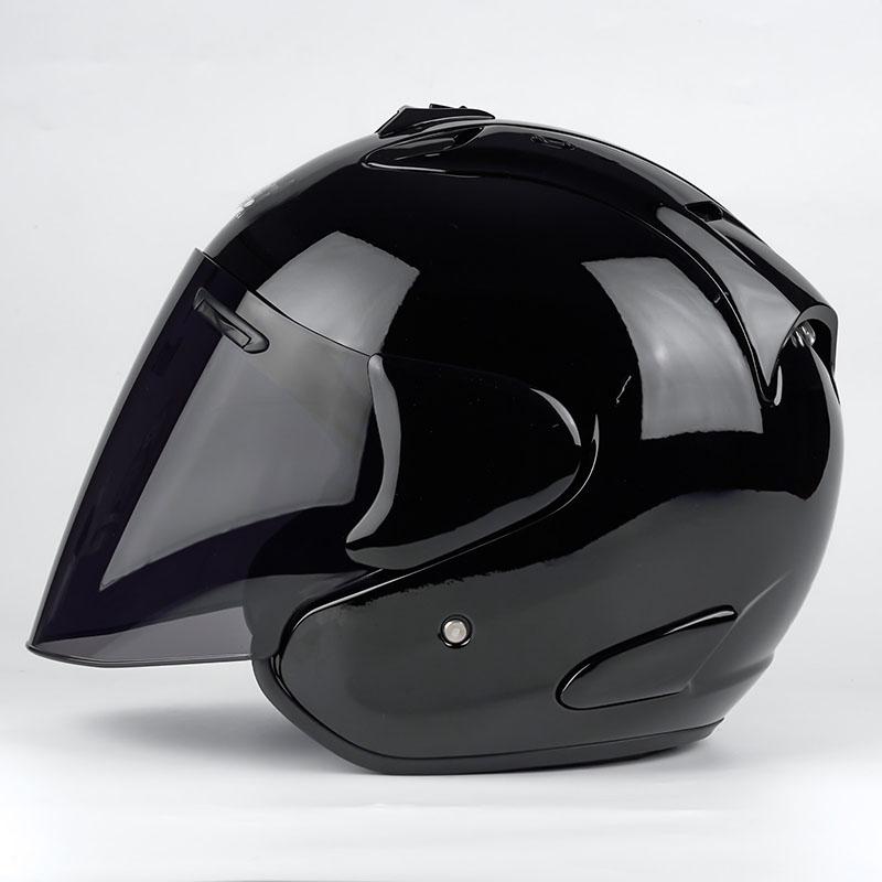 Men and Women Motorcycle Scooter Helmet Ram3 Bright Black Half Helmet Off-Road Summer Racing Safety Helmet Casque Capacete Casco