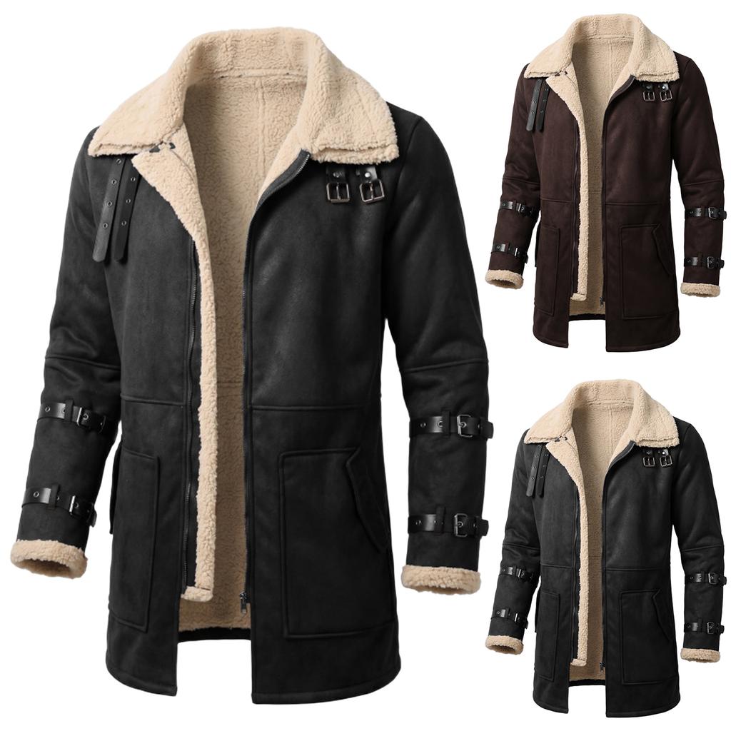 Men's Vintage Overcoat, Outdoor Jacket, Casual Winter Coat for Fall and Winter