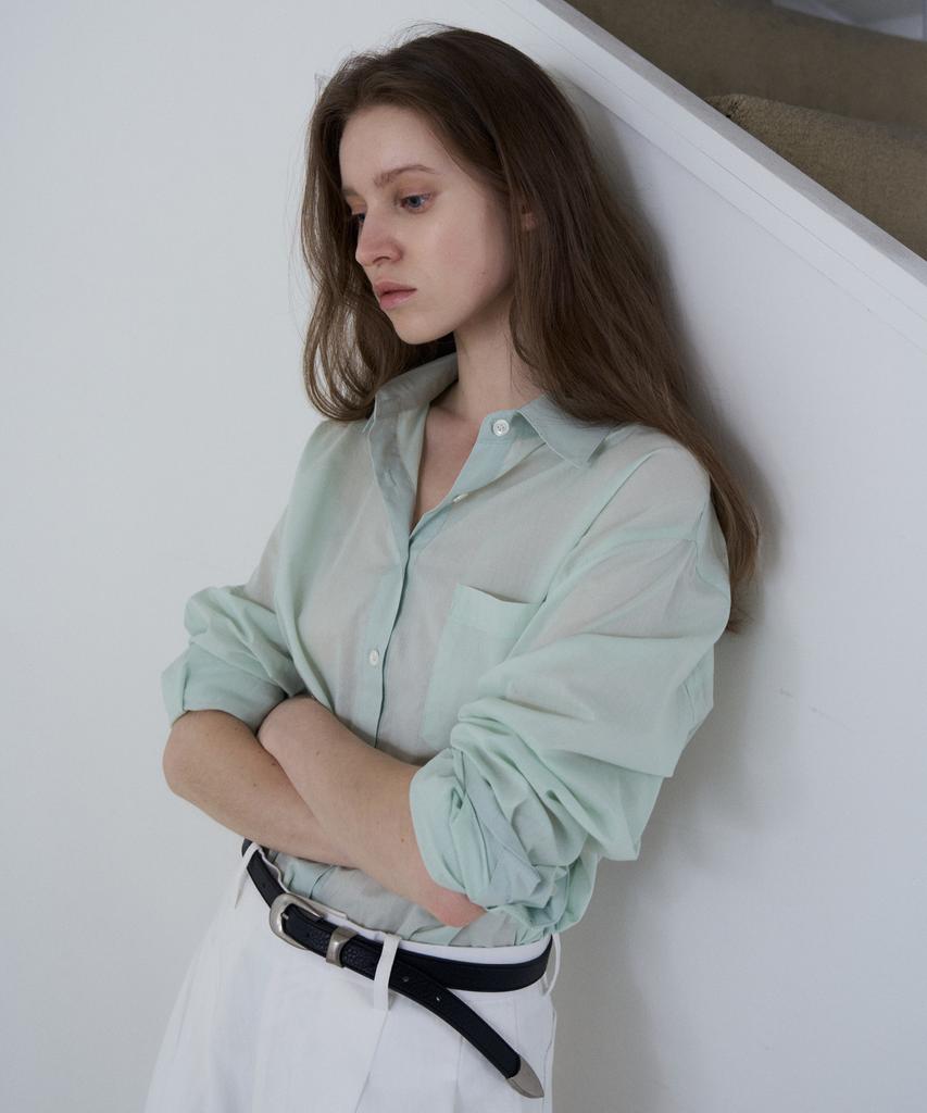FROMWHERE Soft Long Sleeve Shirt Mint