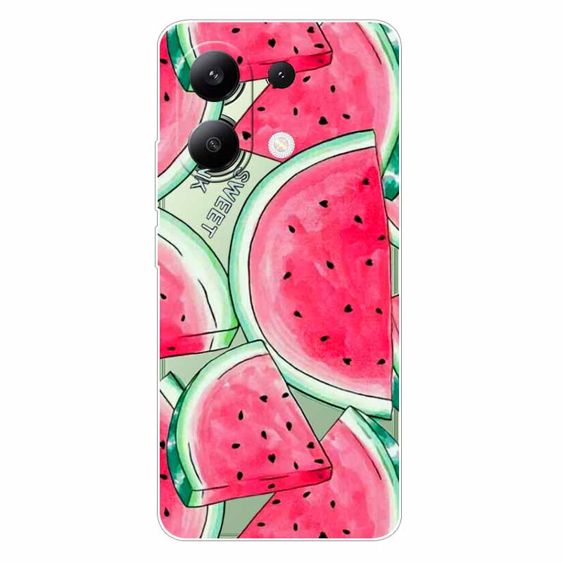 For Xiaomi Redmi Note 13 4G Case TPU Clear Soft Cute Girl Paint Cover For Redmi Note 13 4G Case Note13 Transparent Silicone