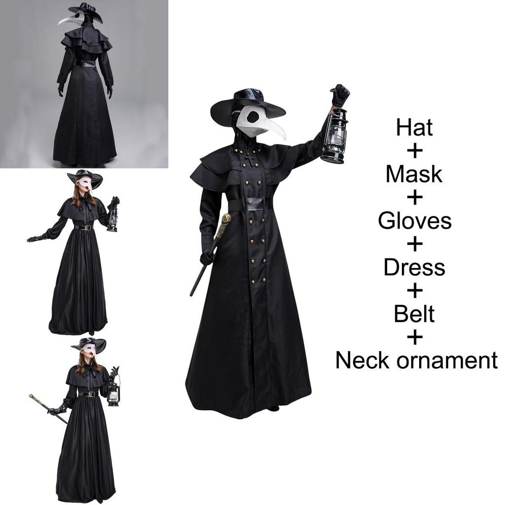 Verlockendes Pestdoktor-Kostüm Machen Sie sich bereit für Halloween und Cosplay mit dieser mittelalterlichen Kapuzenrobe, Maske und Hut für Mönchs-Cosplay