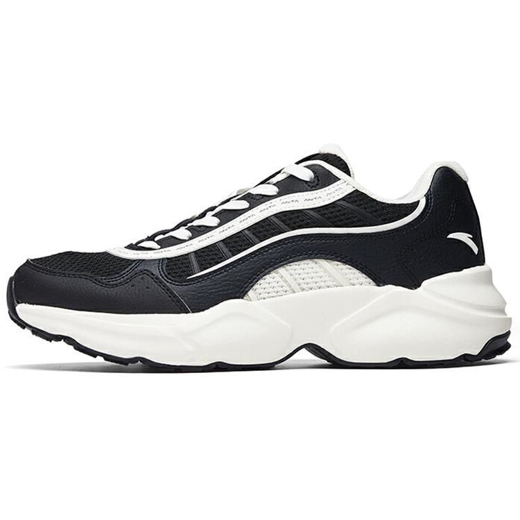 

new Anta Cushioned Slip-Resistant Abrasion-Resistant Low-Top Running Shoes Men s Black White 40.5