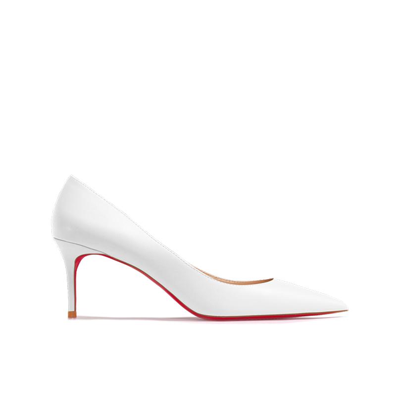 Fashion New pointed shallow mouth high heels with thin heels, matte fashion white commuting single shoes, soft sole size