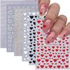 6 Sheets Valentines Day Nail Art Stickers Decals,Adhesive Red Heart Nail Stickers DIY Designs Nail Decorations for Women