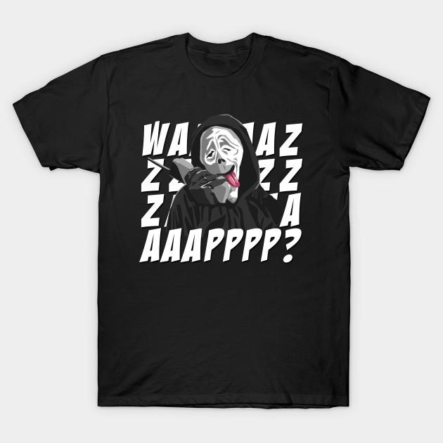 

Мужская черная футболка с принтом Ужастик Wazzzap Футболка из хлопка с принтом на бумаге без резки 2XL чёрный