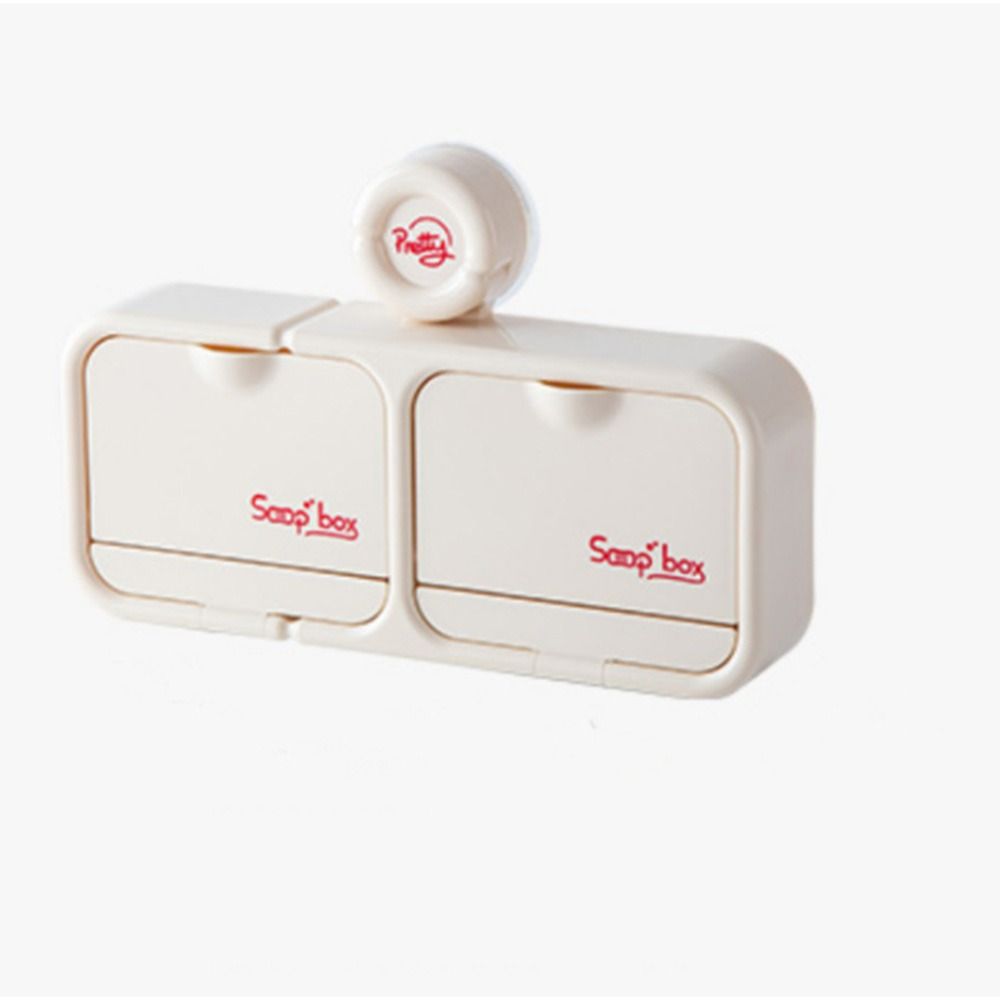 with Lid Suction Cup Soap Box Punch-free Soap Draining Rack Soap Container  Bathroom Accessories