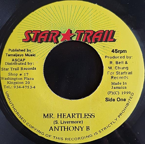 

7inch Record ANTHONY B - Mr Heartless NONE Star Trail Jamaica Reggae, Ska & Dub Used