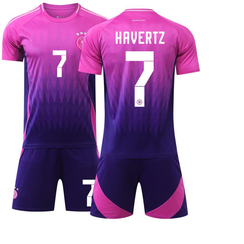 Germany Away Football Jersey Number Crosskimich Purple European Cup Jersey Custom Short-sleeved Jersey