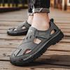 Sandali Uomo Intagliati in Pelle con Suola Spessa Scarpe da Spiaggia Antiscivolo Sandali Artigianali Versatili Scarpe Basse da Uomo Scarpe Estive da Esterno