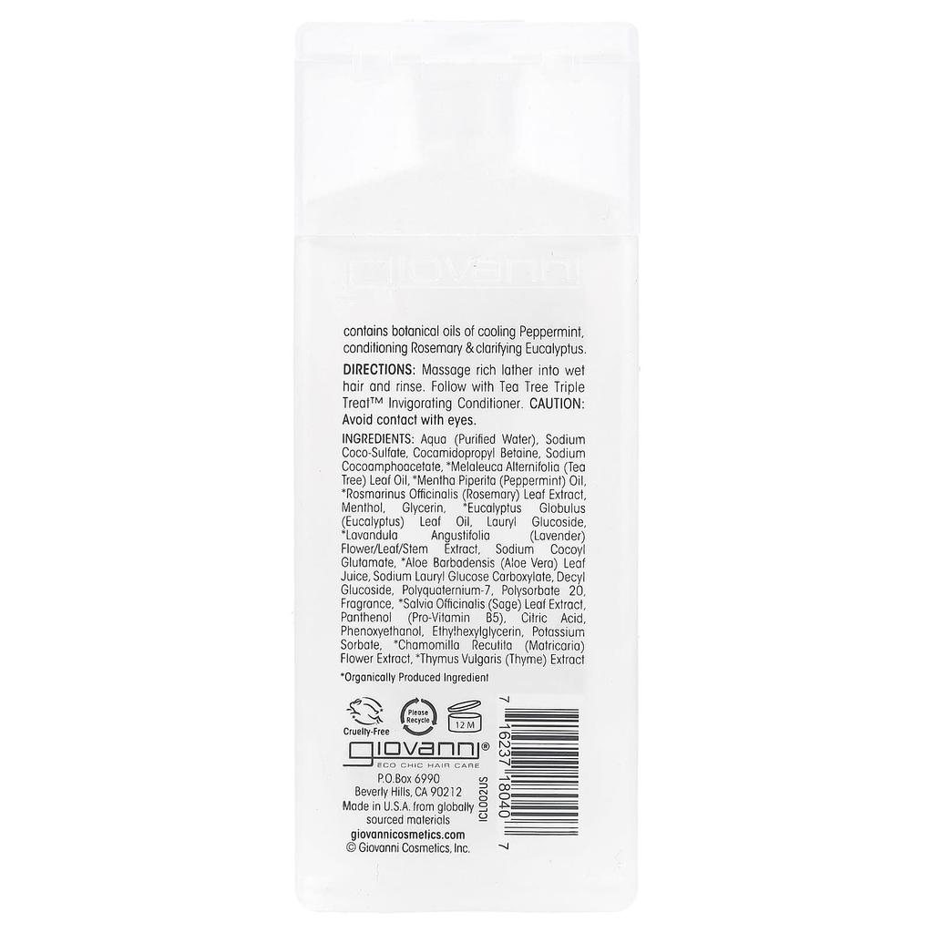 Tea Tree Triple Treat Invigorating Shampoo, All Hair Types, 60Ml(2Fl Oz)