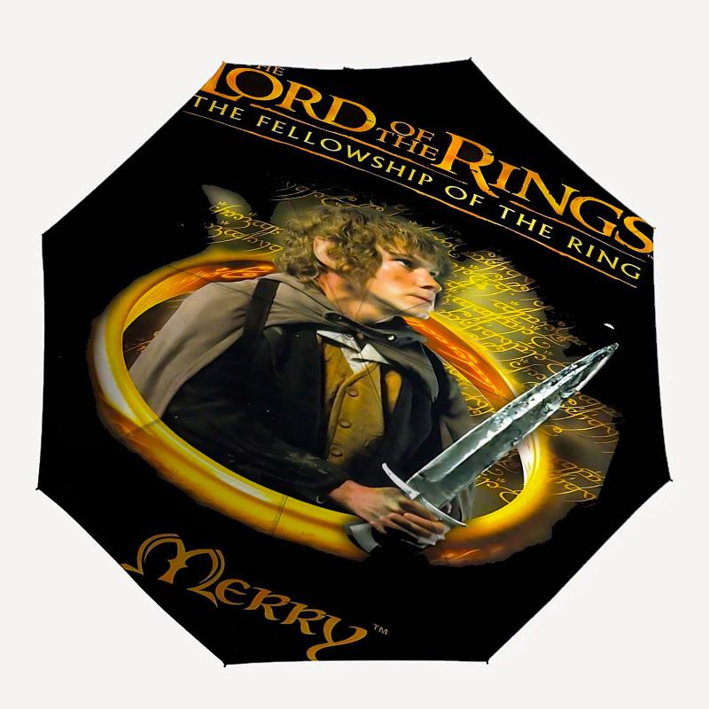 

1pc Fellowship of the Ring Merry Automatic Folding Umbrella - Compact 8-Rib Design, Durable Plastic & Iron1292L