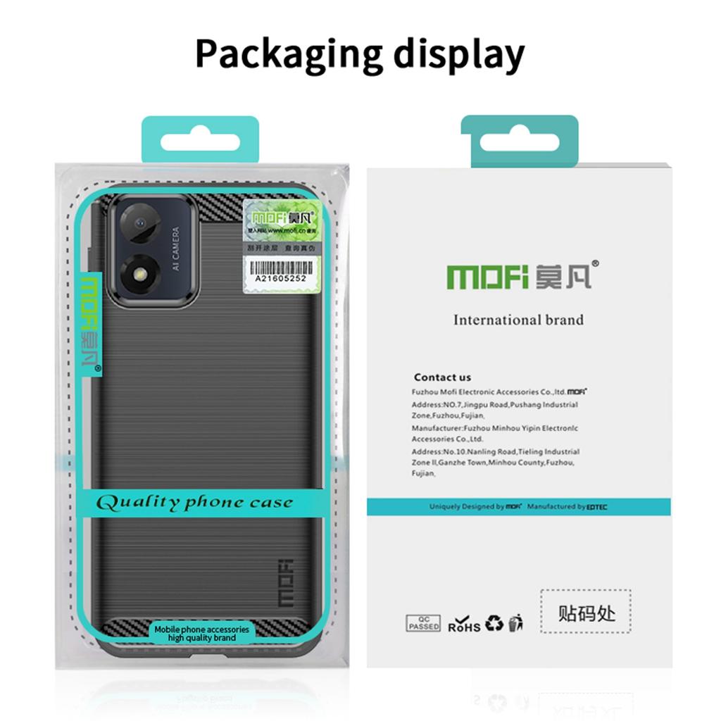 MOFI JK TPU Series-1 for Motorola Moto E13 4G Phone Cover Anti-Scratch Brushed Carbon Fiber Phone Case TPU Phone Shell