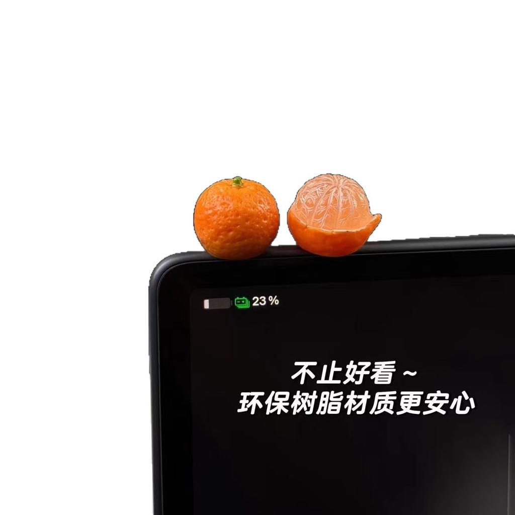 Healing Big Orange and Little Orange Car Accessories - Orange-themed Dashboard Display Screen Decorations