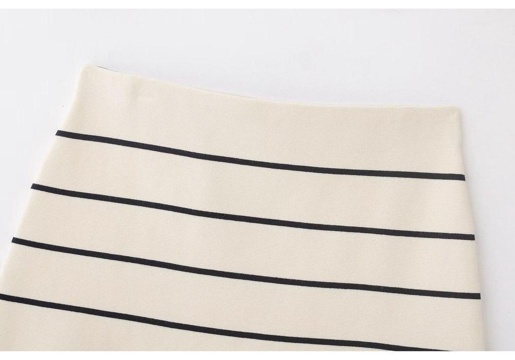 European Style Striped Knitwear for Women - Spring 2026, Short Sleeves