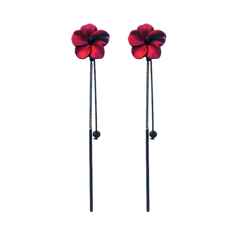 

Elegant Long Floral Tassels Drop Earrings Lightweight Alloy Hypoallergenically Jewelry Ear Accessories for Women 1