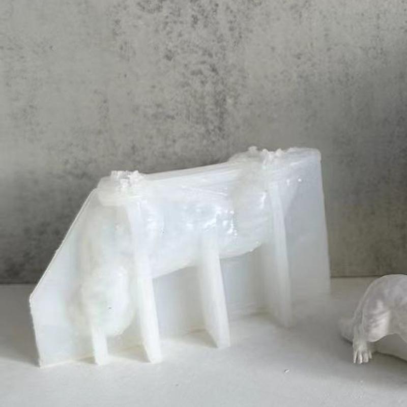 DIY Formička na vonnou svíčku jezevčíka s dlouhou srstí, sádrová dekorace, silikonová forma