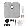 Hair Dye Coloring Kit Mixing Bowl Pointed Handle Brush Clips Cape Gloves Hair Dyeing Tools