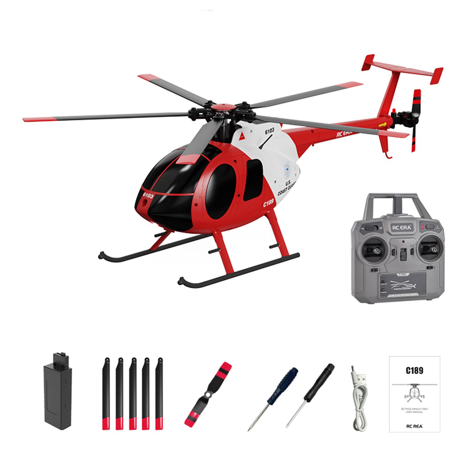 

1:28 C189 RC Helicopter MD500 Brushless Motor Dual-motor Remote Control Model 6-Axis Gyro Simulation Aircraft червоний