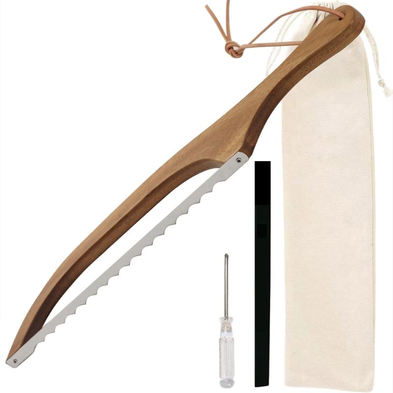 

Breads Slicer with Storage Bag Bread Lovers Essential Convenient Slicing Tool Homemade Bread and Pastries Cutter 1