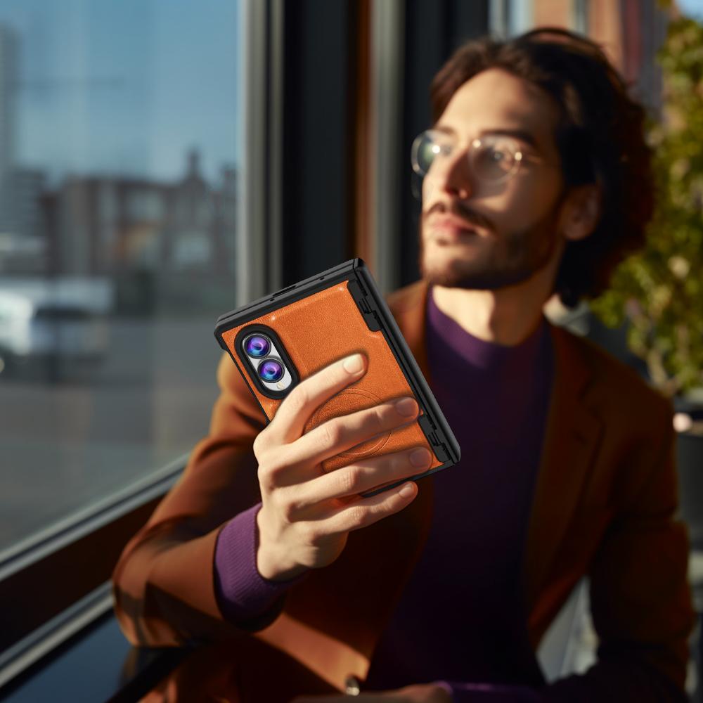 Luxury Magnetic Leather Shell membrane Integration Case for Samsung Galaxy Z Fold8 Fold 8 Wide Shockproof for Magsafe Cover