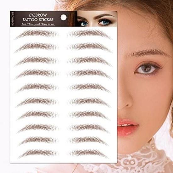 50 pairs eyebrow seals art makeup seal tattoo natural hair non-fading excellent waterproof unisex tint long-lasting pencil cosmetic brown