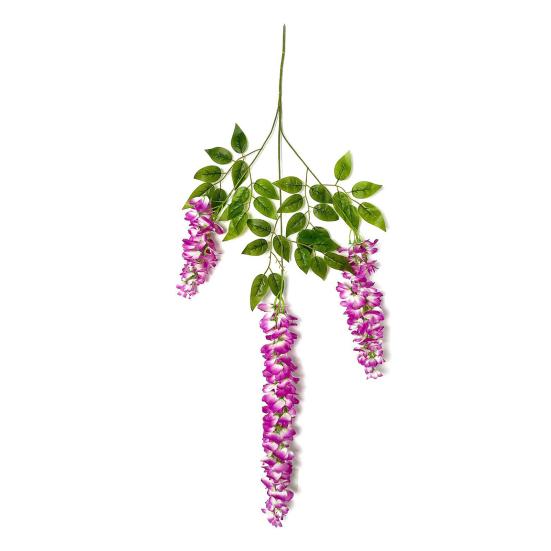 

Hanging Artificial Wistaria UV Resistant Fake Flower Indoor Outdoor Garden Porch Patio Wall Hanging Faux Flower Decoration рожевий червоний колір