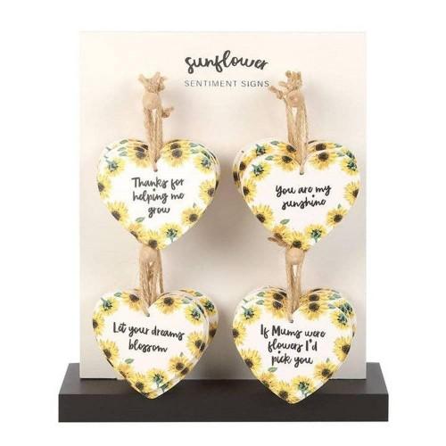 Something Different Sunflower Heart Hanging Sentiment Sign (Pack of 24)