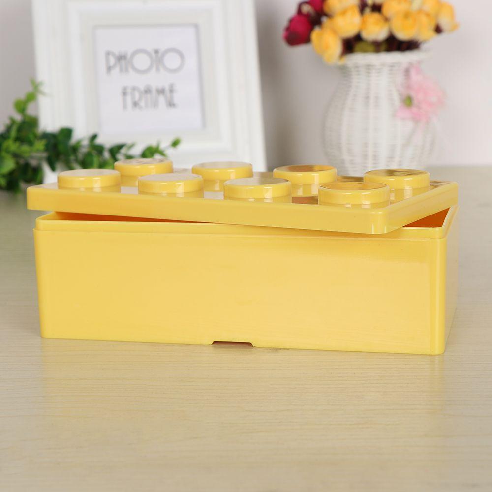 Hot Office Stationery Desktop Container Building Block Shapes Plastic Storage Box