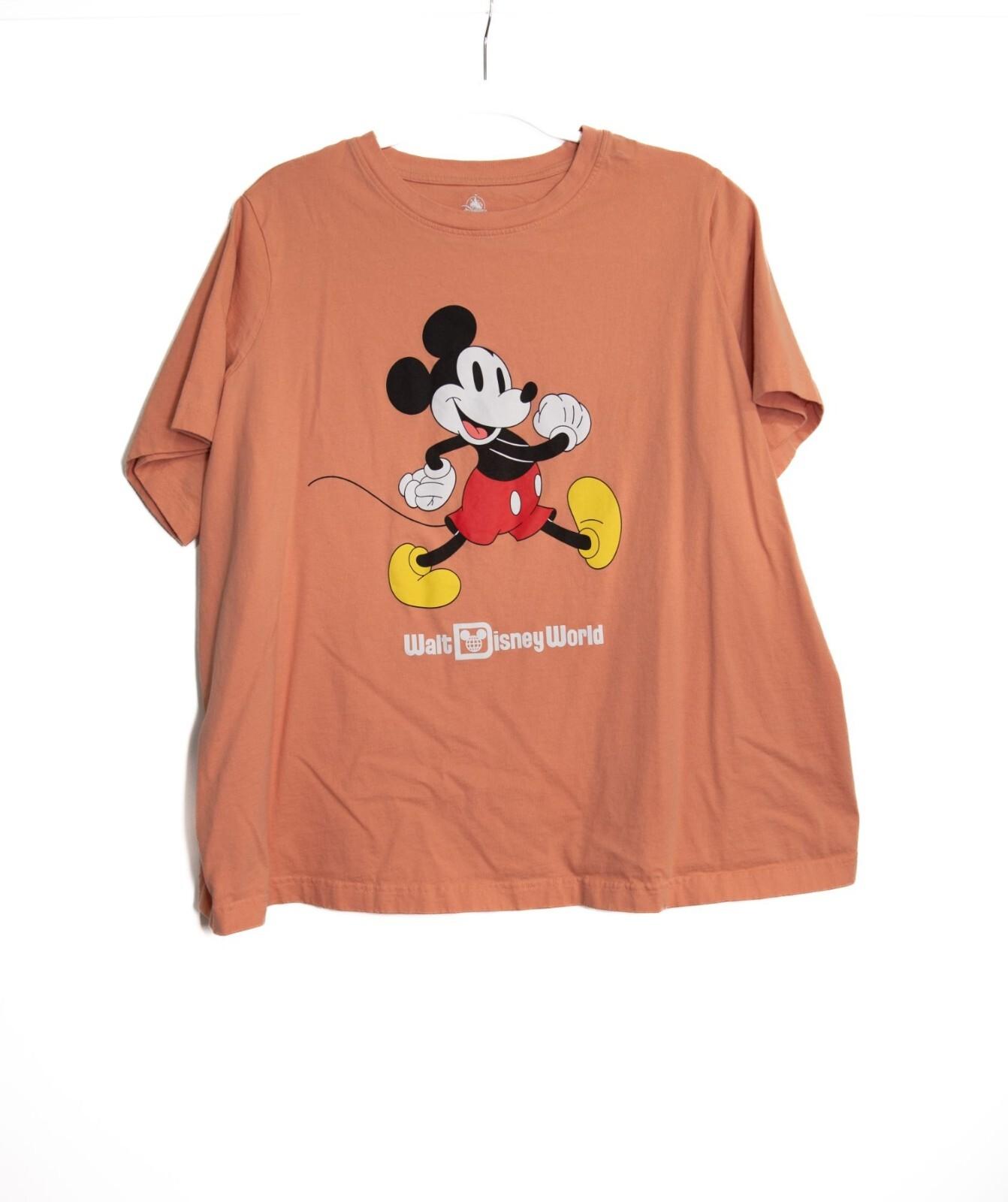 Disney Parks Mickey Mouse Walt Disney World Graphic T-Shirt Adult XL Orange Cott M