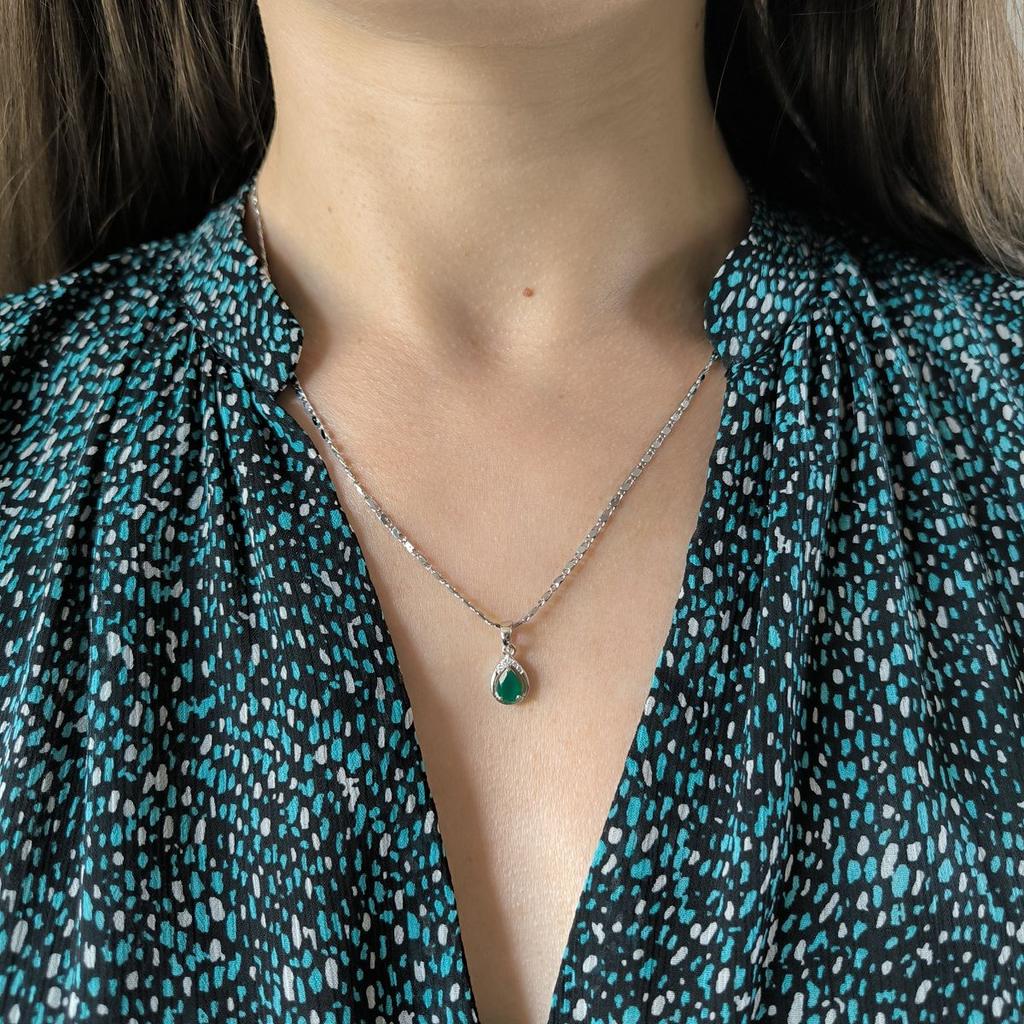 Серебряная подвеска с агатом 0.838ct (2189725)