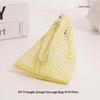 Triangular Mesh Bag Lipstick Jewelry Cosmetic Bag Portable Rope Design Mini Coin Purse Dopamine Color Candy Color Storage Bag