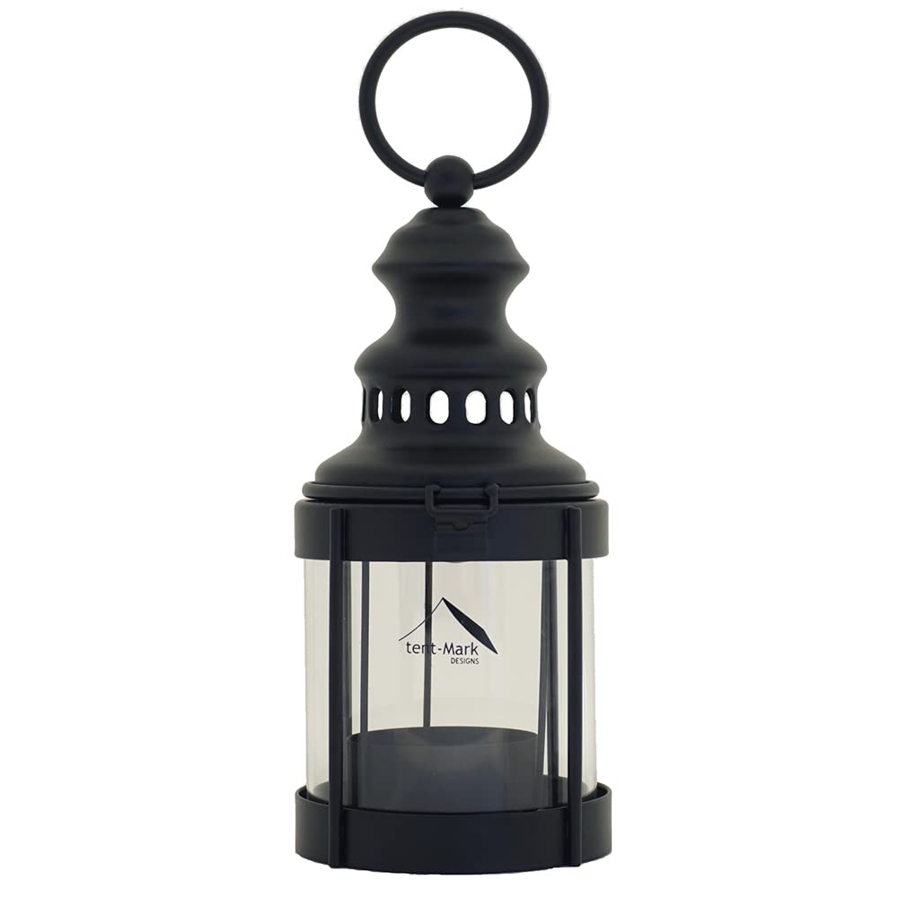 

Tentmak Design x Kameyama Candle House Classic Lantern Mini [Black] Candle Lantern with Small Bottle and LED Light, Nostalgic