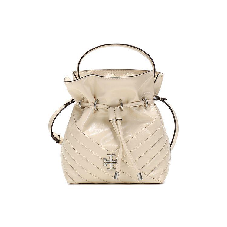 

Tory Burch Kira Logo Leather Bucket Bag Women Handbags Off-White 75446-122 Basic Set (Bag+Dust Bag)