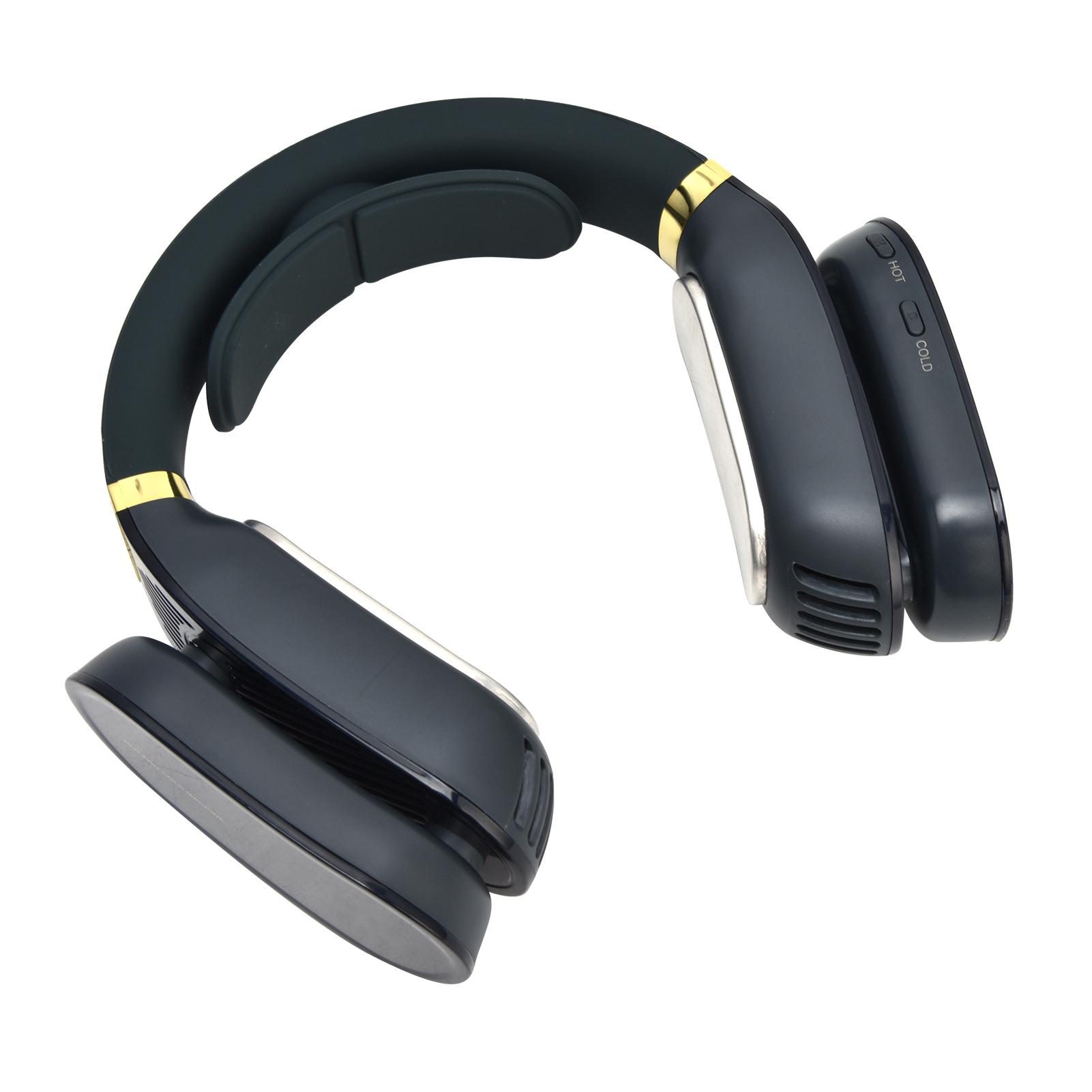 

LED Neck Fan Hands Free Bladeless Fan with Heating and Cooling Function Low Noise Dual 3 Speeds for Traveling Hiking синий